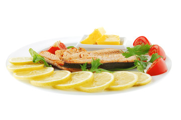 salmon and vegetables