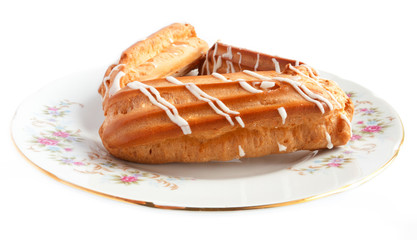 Eclairs on a plate