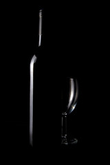Bouteille de vin et verre