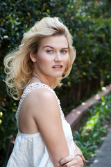 Naklejka premium portrait of beautiful young blonde woman