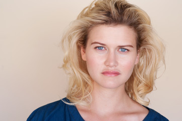Naklejka premium Portrait of beautiful blond young woman