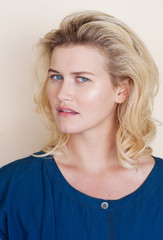 Naklejka premium Portrait of beautiful blond young woman