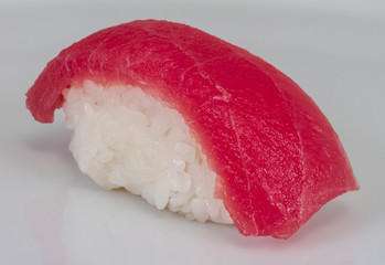 closeup of a tuna sushi
