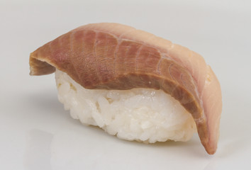 Fototapeta na wymiar closeup of a young yellow-tail sushi