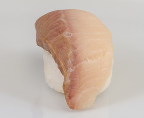 closeup of a young yellow-tail sushi