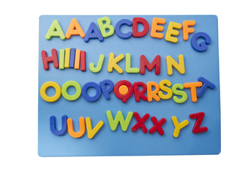 Colorful magnetic alphabet letters