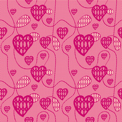 Lace seamless pattern with hearts