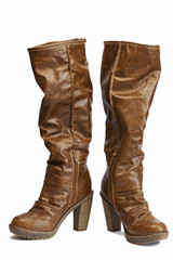 Brown  leather boots