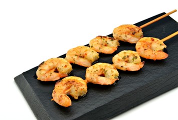 brocheta de gambas