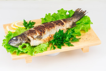 Roasted striped sea bass