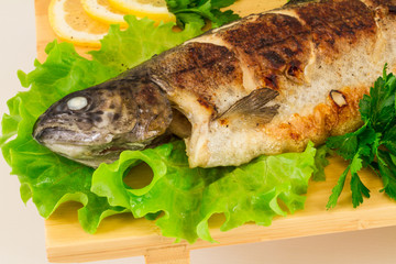 Roasted striped sea bass