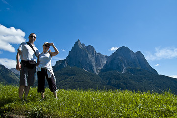 Fototapeta na wymiar Dolomiti - Vacanza all'Alpe di Siusi