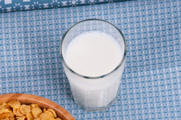 flakes and a glass of milk