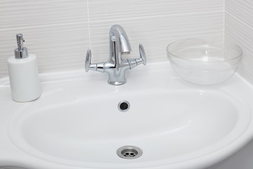 faucet in a modern bathroom