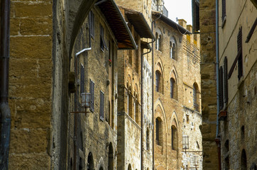 Fototapeta na wymiar Streets of San Gimignano, Italy