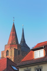 Fototapeta premium Gransee, Dachfenster und Kirchtürme