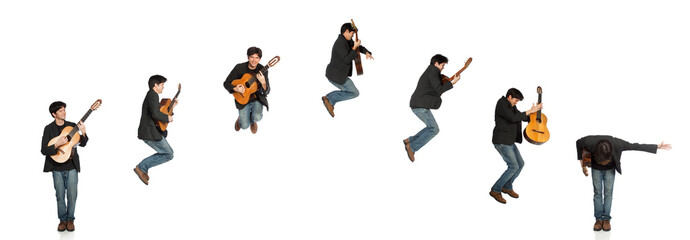 Guitar Player Jumping Sequence