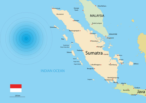 Indonesien Karte / Erdbeben