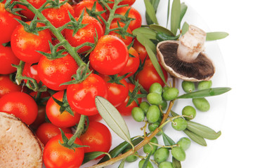 vegetables on white plate
