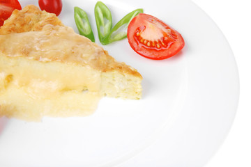 casserole triangle on white plate