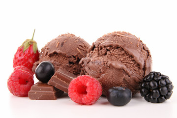 isolated chocolate ice cream