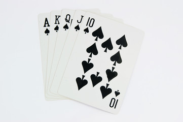 game of cards with poker of Royal Flush