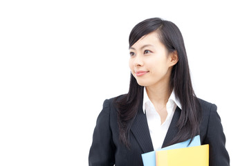 ファイルを持った女性