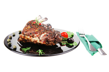 ribs rack served over plate