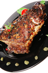 ribs rack served over plate