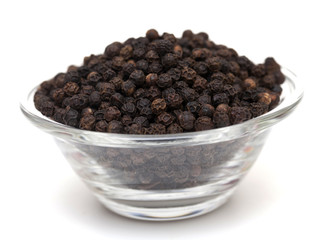 black pepper in glass bowl