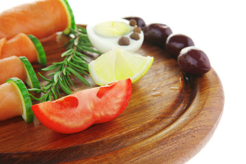 red smoked salmon slices