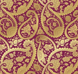 traditional paisley floral pattern , textile , Rajasthan, India