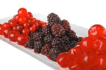 fresh raw wild berry and cherry