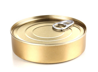 Tin can isolated on white