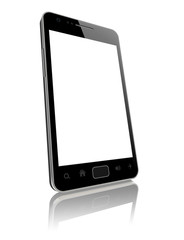 Modern smart phone with blank screen isolated