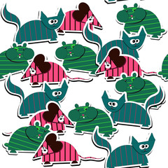 White seamless texture with pets