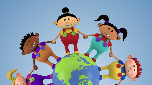multiethnic kids around globe