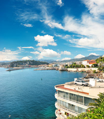 Panoramic view on Nice, France. beautiful mediterranean landscap