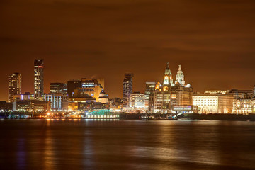 Fototapeta na wymiar Liverpool noc cityscape