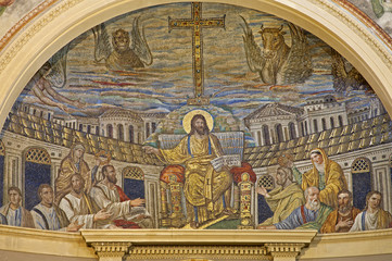 Naklejka premium Rome - mosaic of Jesus the Teacher-Santa Pudenziana