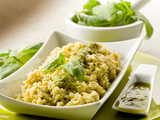 risotto with pesto sauce