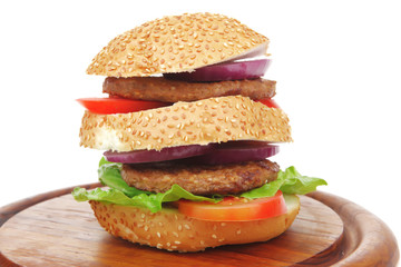 double grilled hamburger