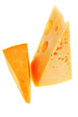 two pieces of french gourmet cheeses