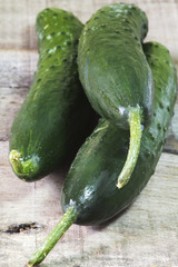 cucumber on wood table