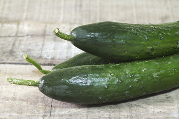 cucumber on wood