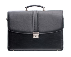 Black men briefcase isolated over white
