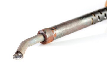Soldering iron.Close up