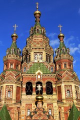 Fototapeta na wymiar Front view of cathedral Saints Peter and Paul, Saint Petersburg