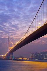 bridge at sunset moment, Tsing ma bridge