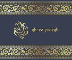 Ganesha, traditional Hindu wedding card design, Rajasthan ,India